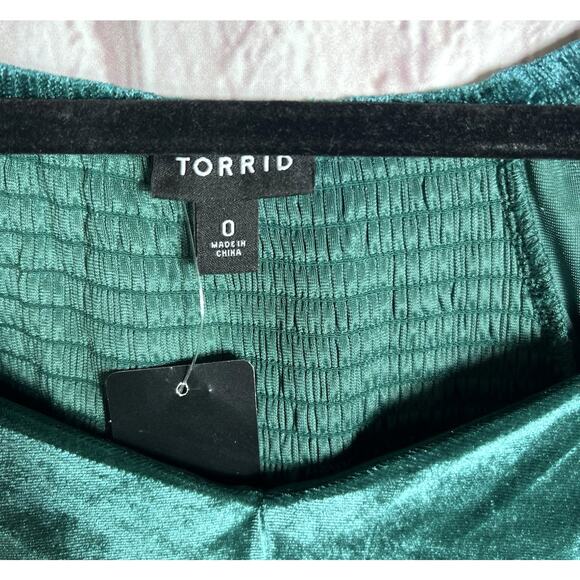 Torrid Plus Size L Velvet Corset Peplum Top Whimsygoth Fairy Witch Holiday Top - Picture 12 of 14